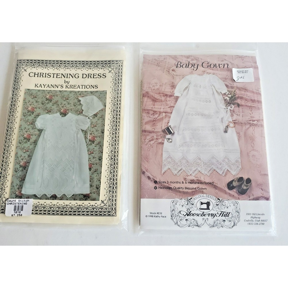 Christening Gown & Bonnet Pattern Gooseberry Hill Kathy Pace #232 Lot of 2 NOS